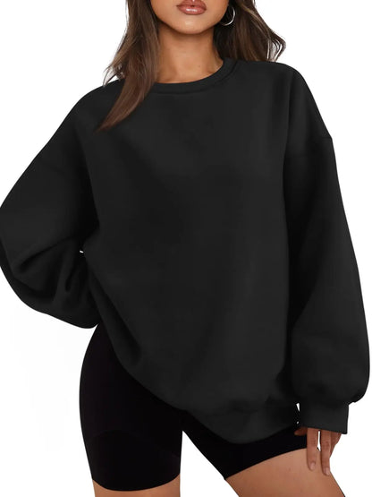 Women's Oversized Fleece Hoodie - Cotton Pullover Sweatshirt