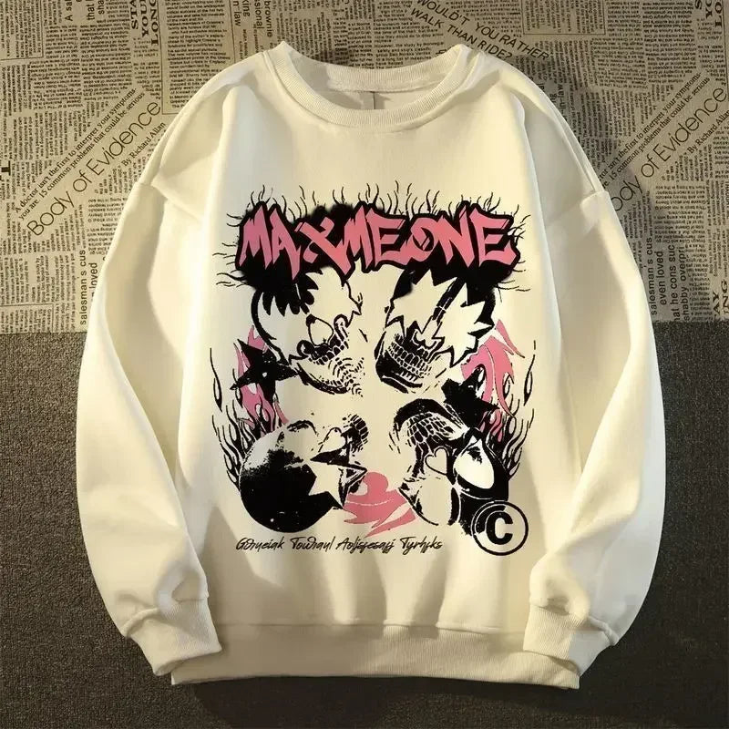 Men Skull Graphic Sweatshirt Max Me One