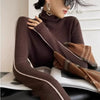 Turtleneck Sweater Women Slim Fit Office Elegant Pullover Top
