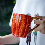 Weinrebe geprägte Keramiktasse Becher Wasser Tee Milch Kaffee trinken