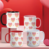 Heart Shaped Desserts Printed Mug 11oz Ceramic Mug Coffee Cup Valentine's Day