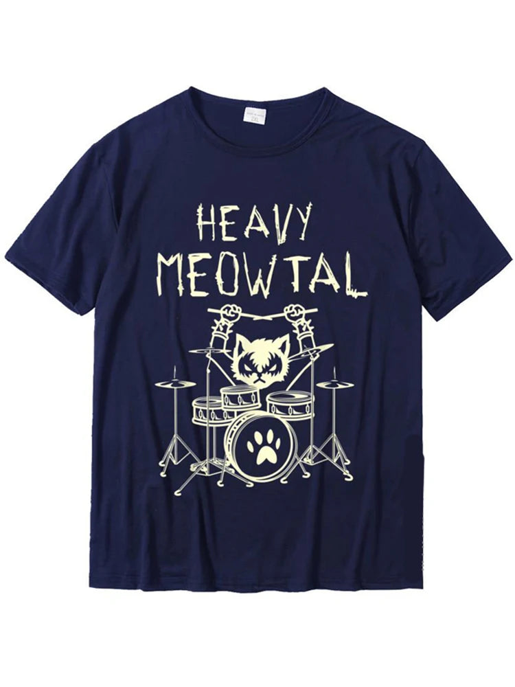 Heavy Meowtal Cat Metal Music Tshirt Women Funny Pet Owner