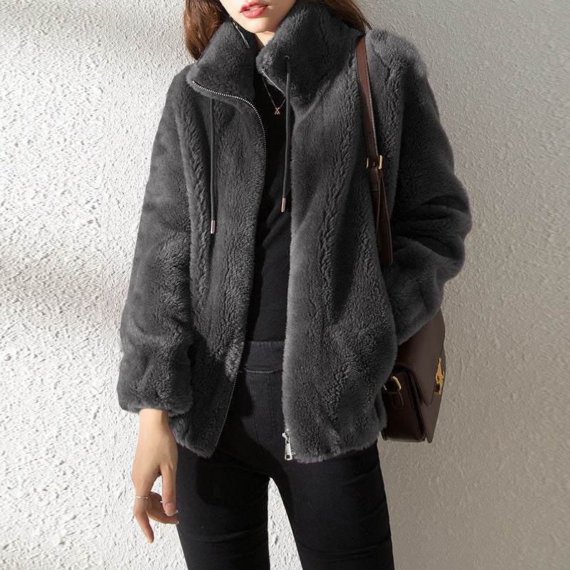 Women Jacket Thickened Coat  Collar Fashion Double-sided