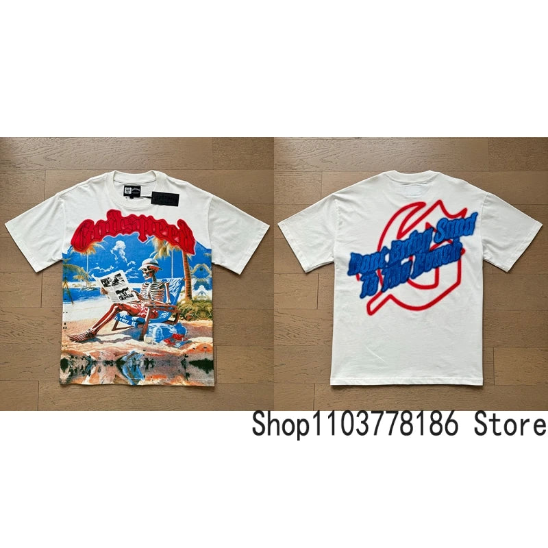 White Godspeed Tee Unisex Classic Holiday Scenery Print T-Shirt