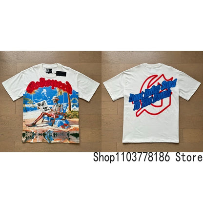 White Godspeed Tee Unisex Classic Holiday Scenery Print T-Shirt