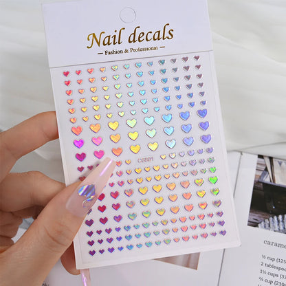 3D Gold Heart Nail Art Stickers
