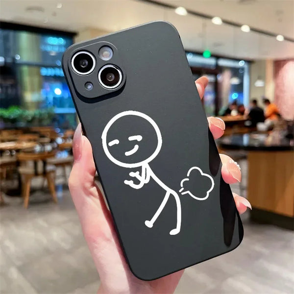 Cute Funny Couple Silicone Matchman Phone Case for IPhone