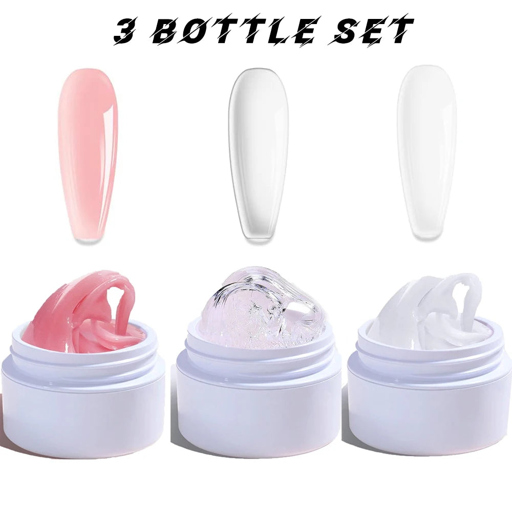 3 Bottles 15ml*3 Solid Builder Gel for Nails Sculpture 3D