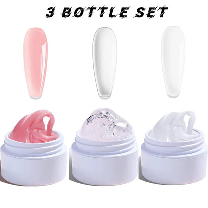 3 Bottles 15ml*3 Solid Builder Gel for Nails Sculpture 3D