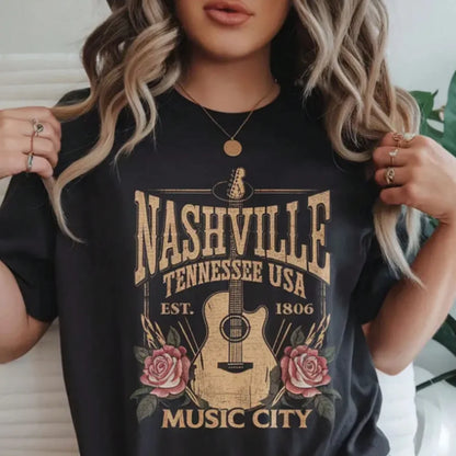 Nashville Graphic Tee Women's Plus Size Summer Tshirt
