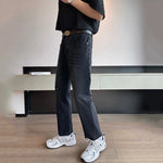 Korean Slim Fit Denim 2024 Fashion Men Pants