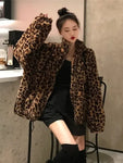 Stylish Oversized Leopard Winter and Autumn Jacket for Women