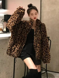 Stylish Oversized Leopard Winter and Autumn Jacket for Women