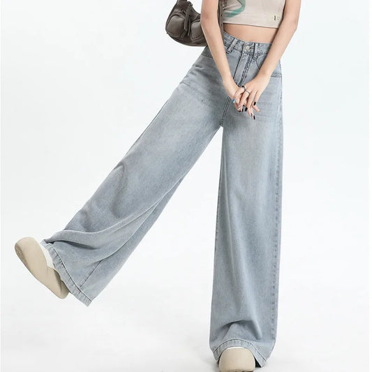 Women's High Waisted Wide Leg Jeans Straight Denim Streetwear