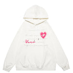 Women Heart Letter Print Oversize Hoodie Streetwear