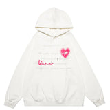 Women Heart Letter Print Oversize Hoodie Streetwear