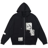 Hoodie Grunge Aesthetic Clothes Oversized Sweatshirt with Zipper Vintage
