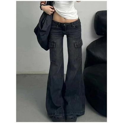 Womens Jeans High Waist Vintage Straight Winter Denim