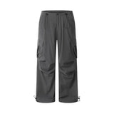 Drawstring Trousers Loose Straight-Leg Casual Pants