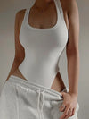 Women’s Sexy Knit Bodysuit Halter Sleeveless Clubwear Summer Top