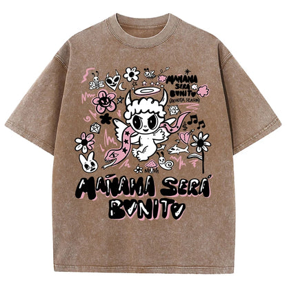 Devil Angel Snake Print Women's Summer Shirt Vintage Breathable Streetwear