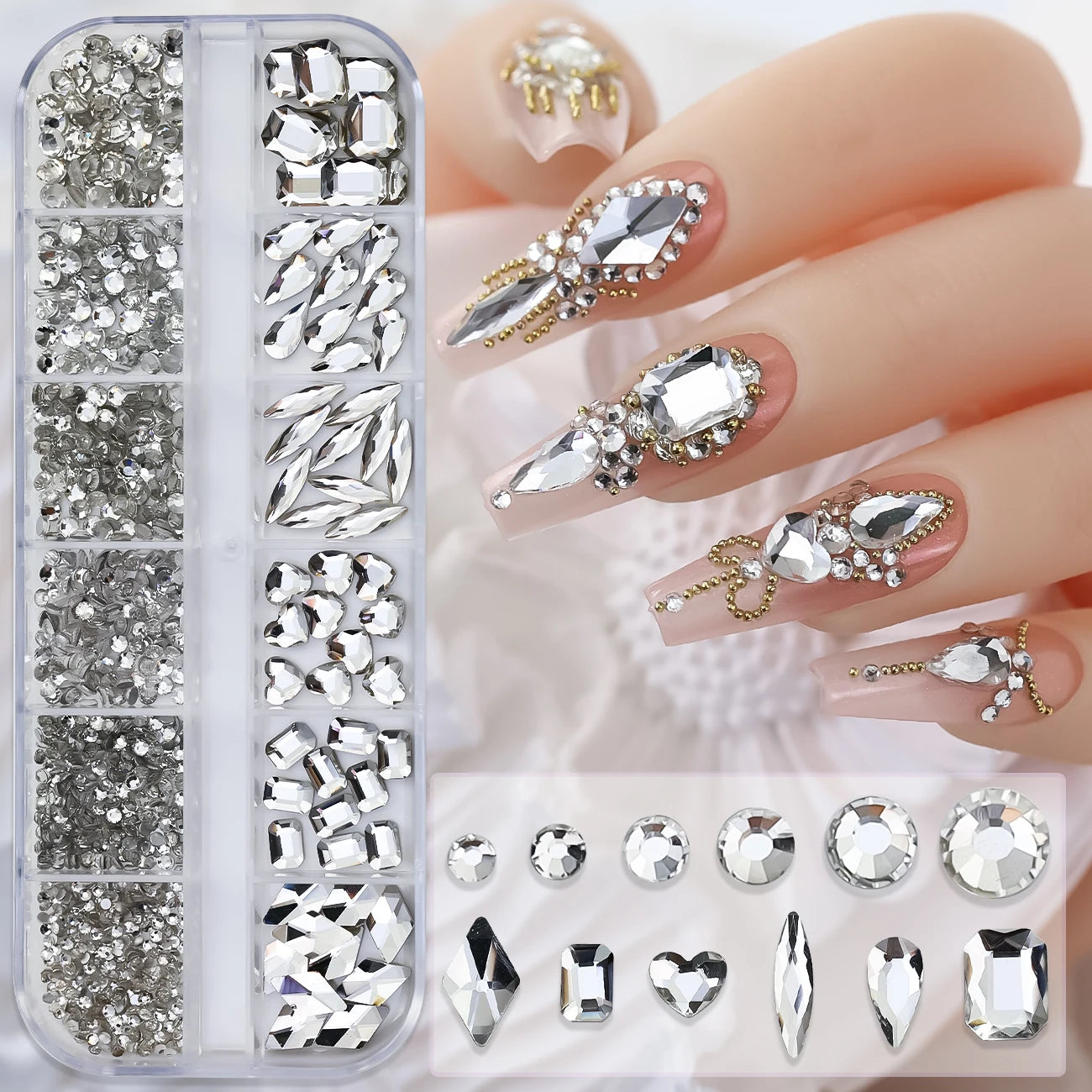 Round White Pearl Nail Beads