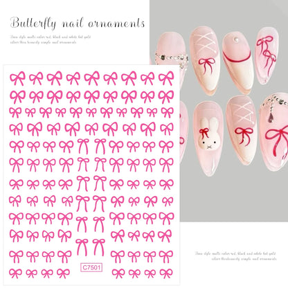 3D Gold Heart Nail Art Stickers