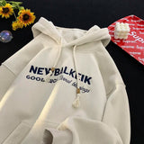 Korean Fashion Winter Hoodie: Warm & Stylish Embroidered Letters Sweater