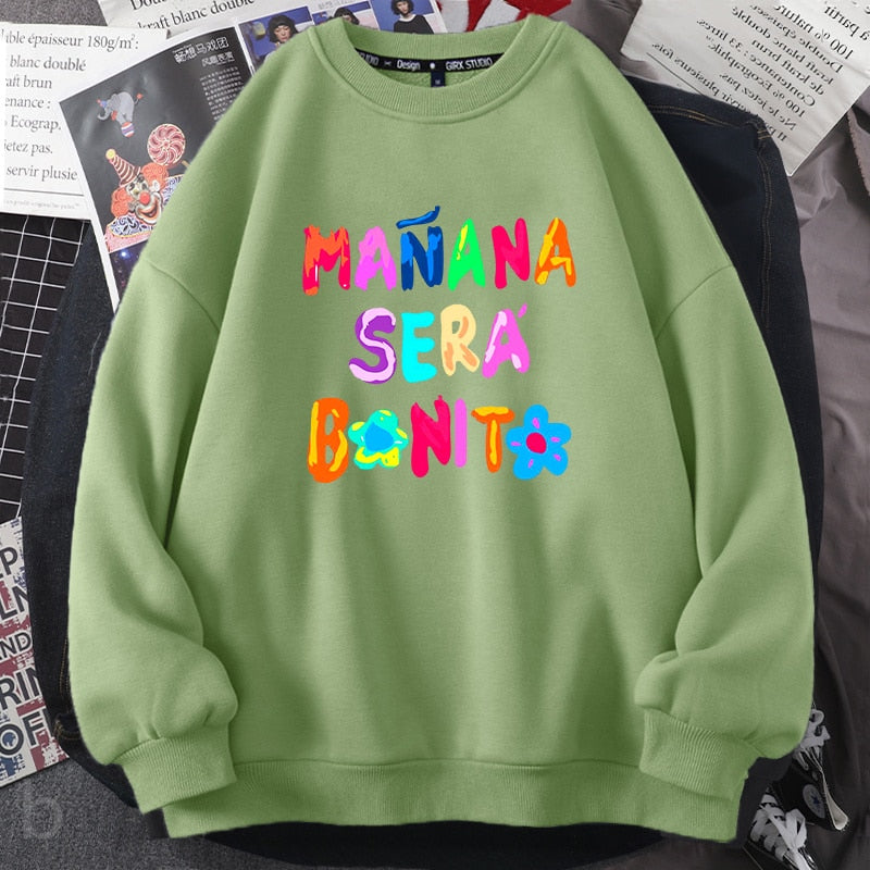 Crewneck Sweatshirt Graphic Manana Sera Bonito Pullover