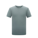 O-Neck T-Shirt Men Clothing Classic Solid Color Soft Cotton Silk Short Sleeve - xinnzy