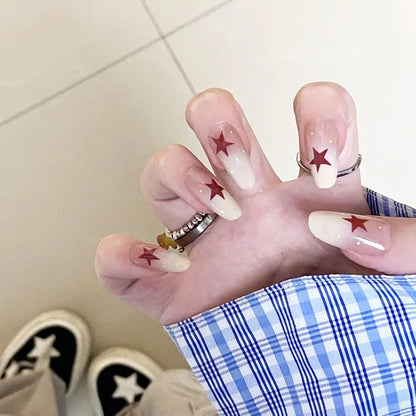 Cute Black Star with headphone 3D Press on Nails