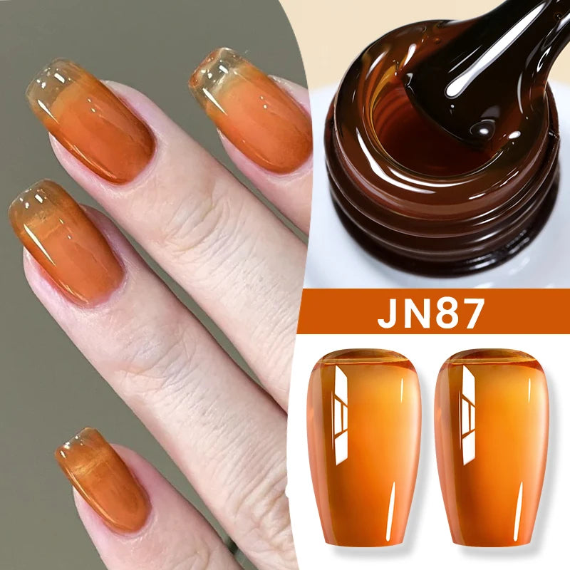 Jelly Nude Gel Nail Polish 10ml Light Pink Peach Translucent Color UV
