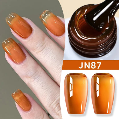 Jelly Nude Gel Nail Polish 10ml Light Pink Peach Translucent Color UV