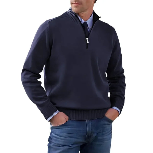 Mens Half Zip Turtleneck Sweater Knit Pullover Warm Jacket Coat