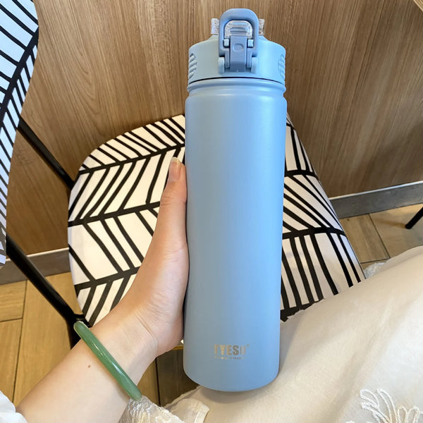Insulated Water Bottle with Straw 600ml 750ml Stainless Steel