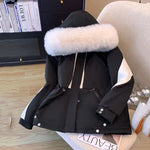 Winter Cotton Padded Fur Parka