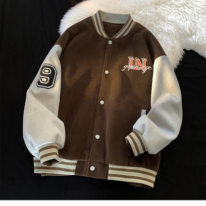 Baseball-Jacke für Damen, übergroß, koreanische Mode, lockerer Mantel