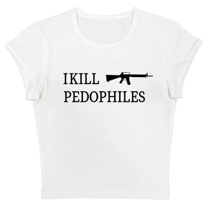 Grunge Punk Hip Hop Y2K Womens T-Shirt Short Sleeve Chic Fashion