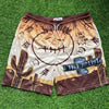 Graffiti Wasteland Mesh Shorts Men American Style Quick Dry Loose Fit