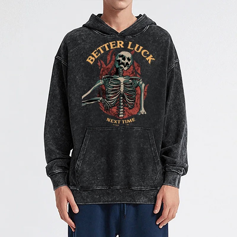 Y2K Totenkopf Grafik Hoodie Herren Vintage Harajuku Streetwear