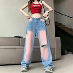 High Waist Y2K Denim Pants American Street Style