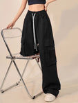 High Waist Straight Trousers For Streetwear And Casual Style