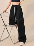 High Waist Straight Trousers For Streetwear And Casual Style