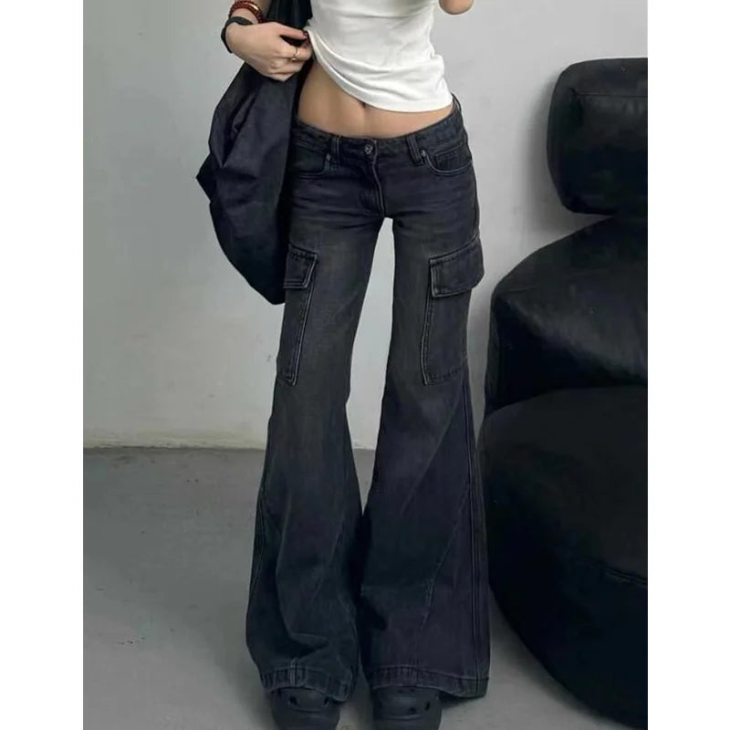 Womens Jeans High Waist Vintage Straight Winter Denim