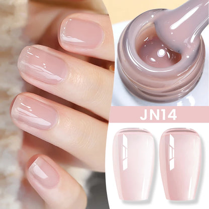 Jelly Nude Gel Nail Polish 10ml Light Pink Peach Translucent Color UV