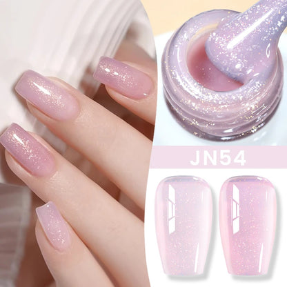 Jelly Nude Gel Nail Polish 10ml Light Pink Peach Translucent Color UV