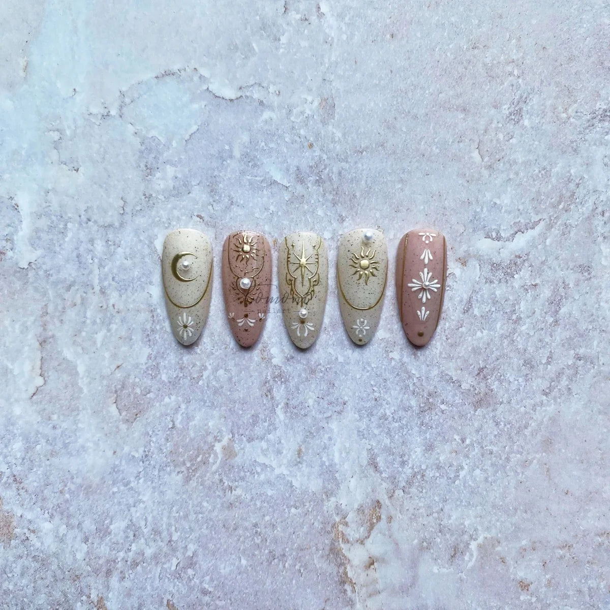 Gilding Crescent Moon Sun Star Nail sticker