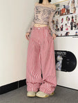 Rote karierte Hose für Damen, Baggy, Streetwear, 90er-Jahre, ästhetische Hose, Harajuku, japanische 2000er-Jahre