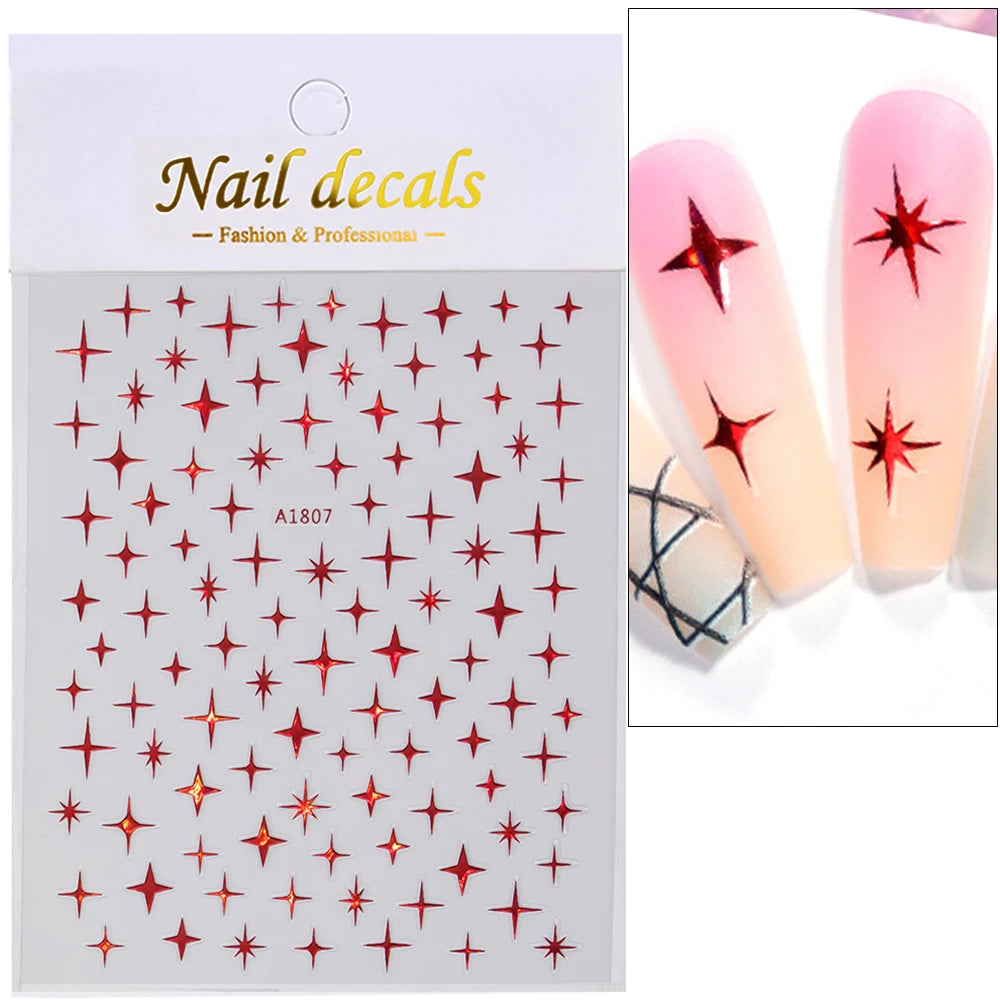Glossy Y2K Star Nail Decals