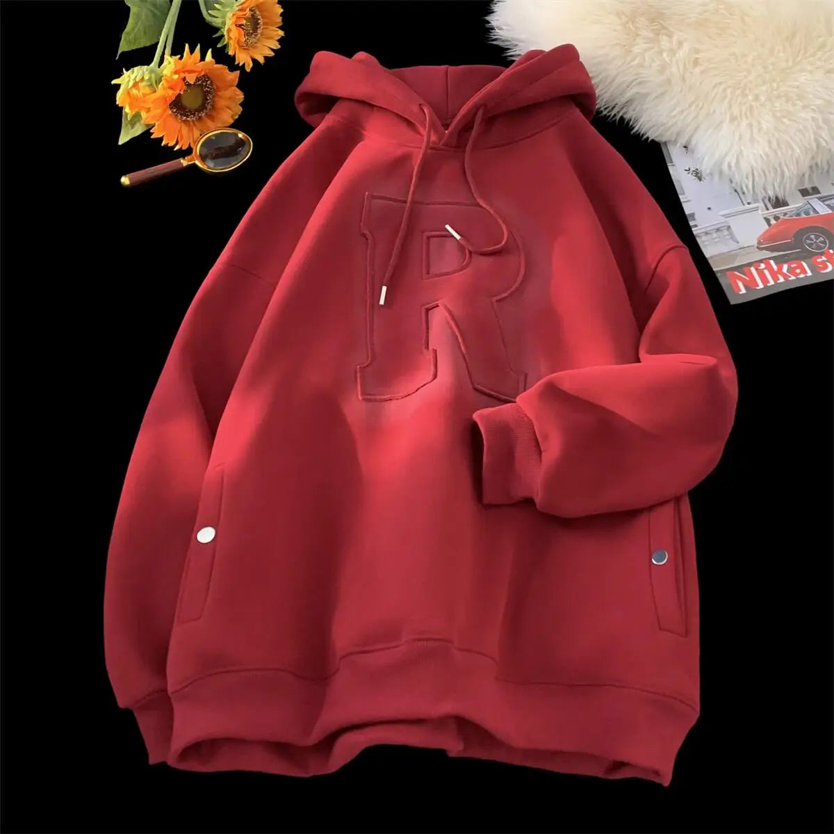 Men Harajuku Letters Hoodies Casual Oversized Hoodie